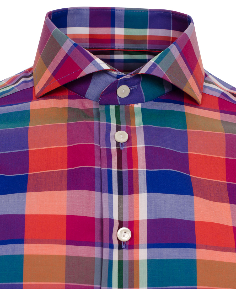 Heren | Overhemden | Eton | Slim Fit Shirt Red Ribbon Big Check Multi
