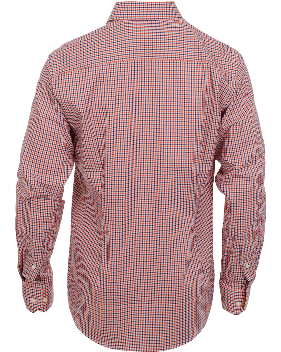 Heren | Overhemden | Eton | Slim Fit Shirt Red Ribbon Check Orange Multi