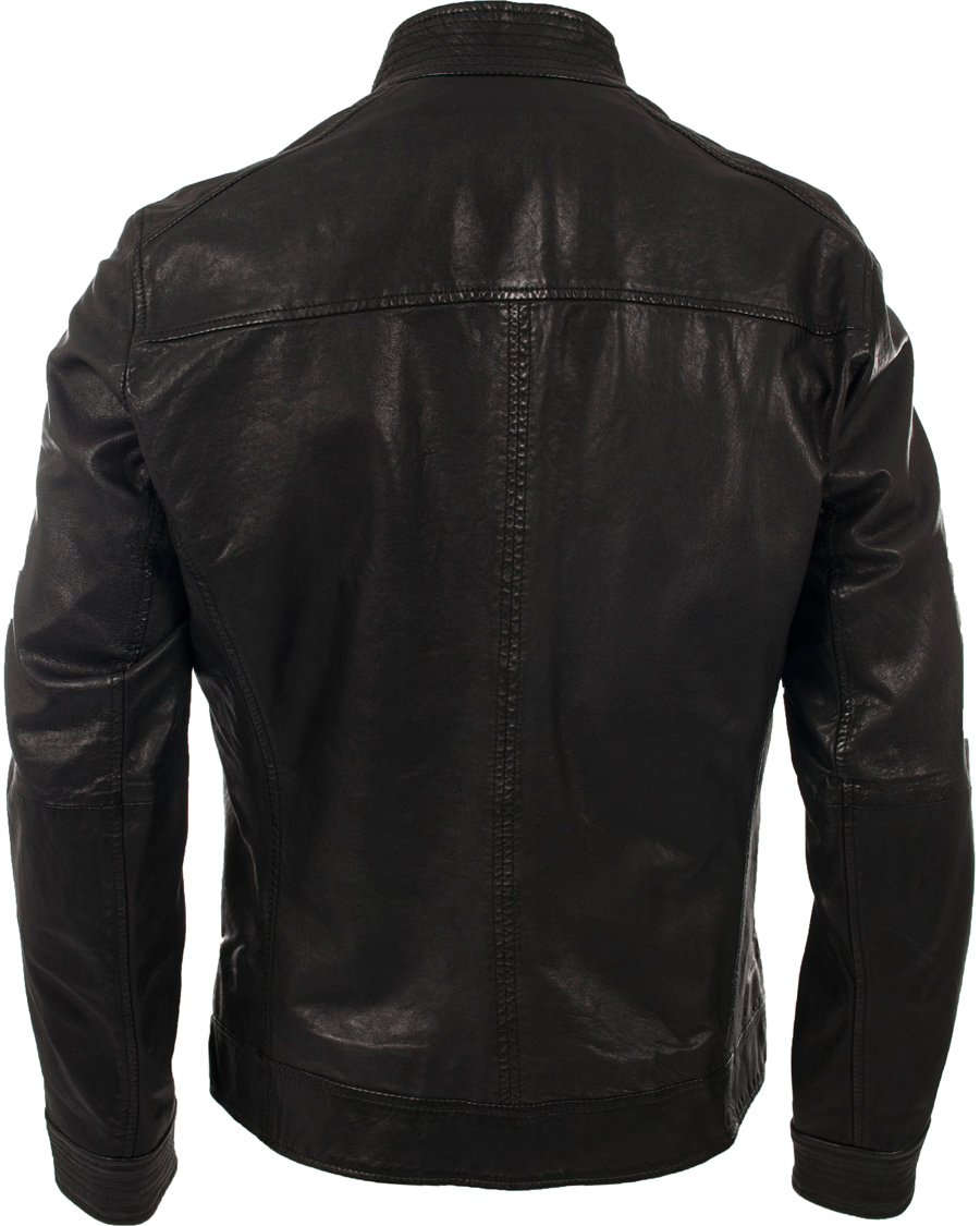 Heren | Jassen | BOSS ORANGE | BOSS Casual Jips 4 Leather Jacket Black