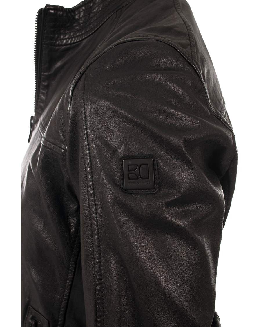 Heren | Jassen | BOSS ORANGE | BOSS Casual Jips 4 Leather Jacket Black