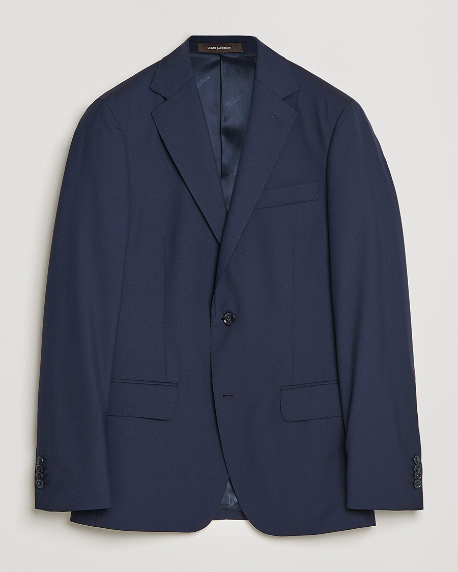 Heren | Blazers | Oscar Jacobson | Edmund Blazer Super 120's Wool Navy 154
