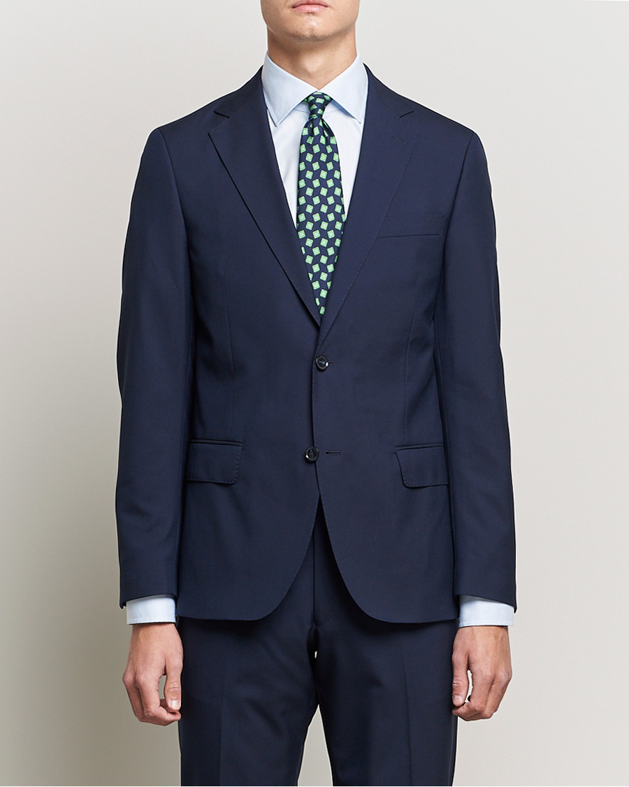 Heren | Blazers | Oscar Jacobson | Edmund Blazer Super 120's Wool Navy 154