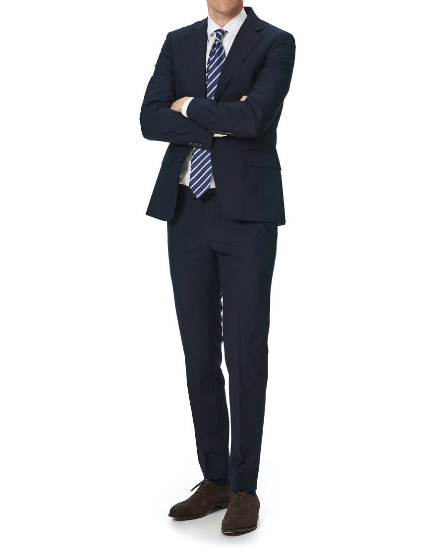 Heren | Broeken | Oscar Jacobson | Damien Trousers Super 120's Wool Navy