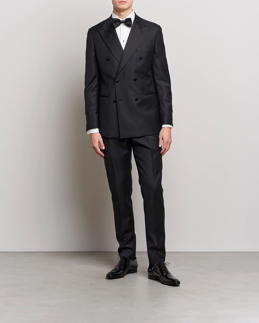 Heren | Formeel | Eton | Slim Fit Tuxedo Shirt Black Ribbon White