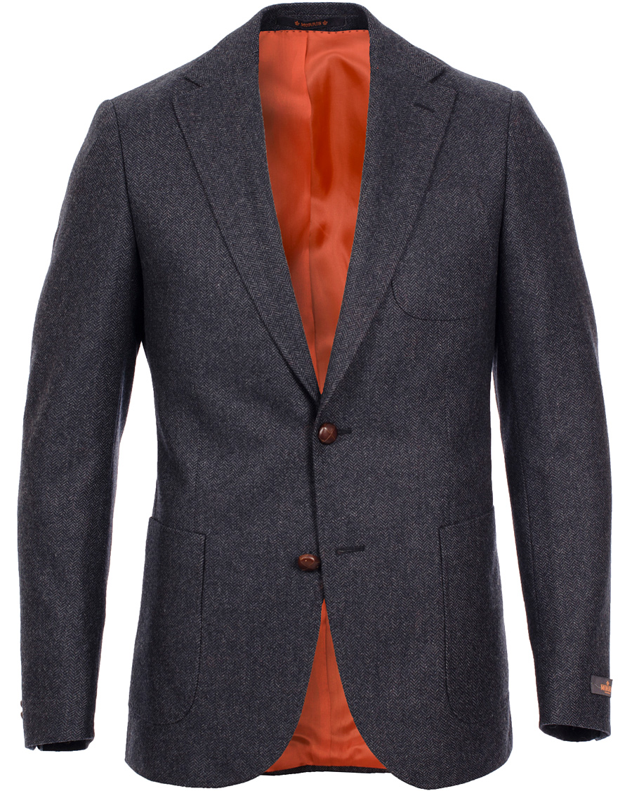 Heren | Blazers | Morris | Rodney Herringbone Blazer Navy