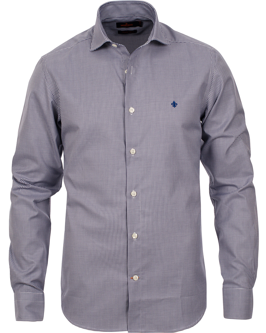 Heren | Overhemden | Morris | Sir Moore Mini Check Shirt Navy