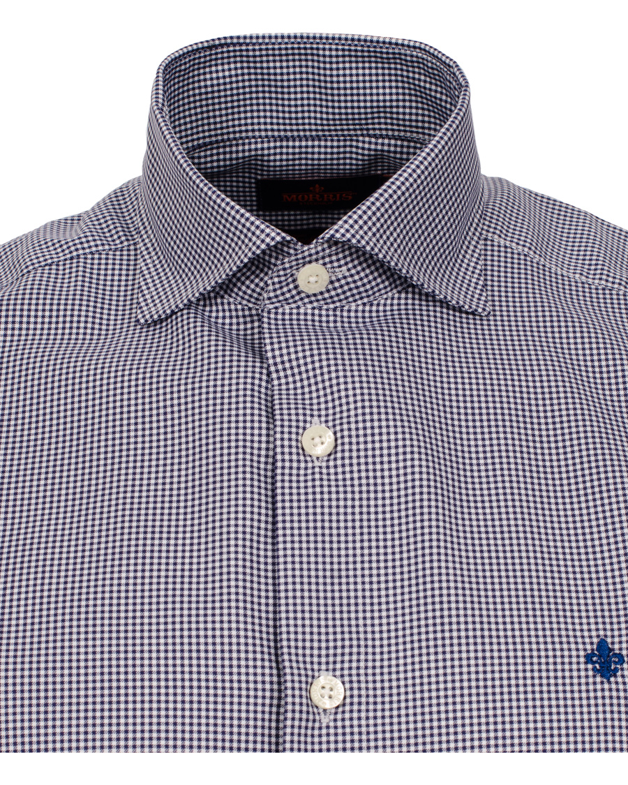 Heren | Overhemden | Morris | Sir Moore Mini Check Shirt Navy