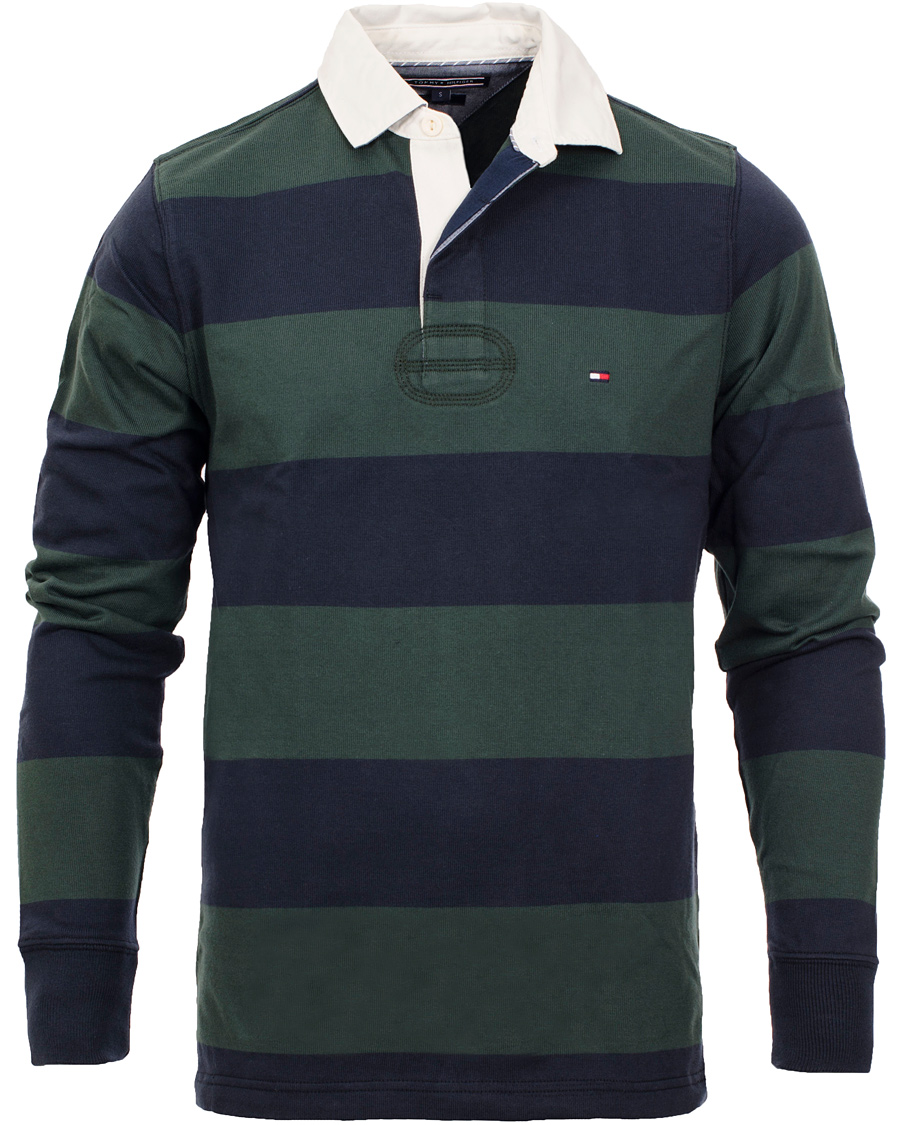 Heren | Truien | Tommy Hilfiger | Basic Rugby Block Stripe Vintage Fit Green