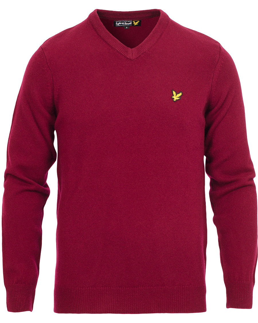 Heren | Truien | Lyle & Scott | Lambswool V-Neck Pullover Claret Jug