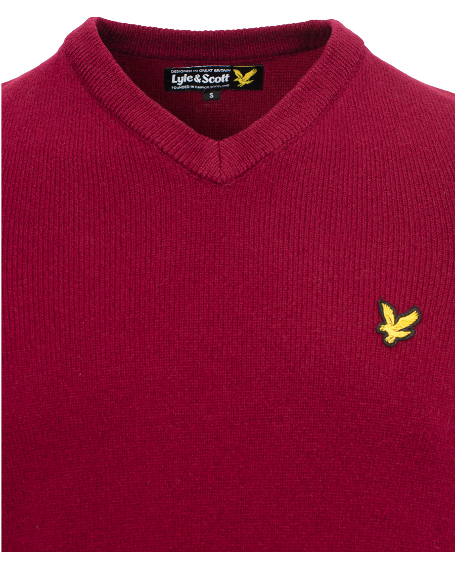 Heren | Truien | Lyle & Scott | Lambswool V-Neck Pullover Claret Jug