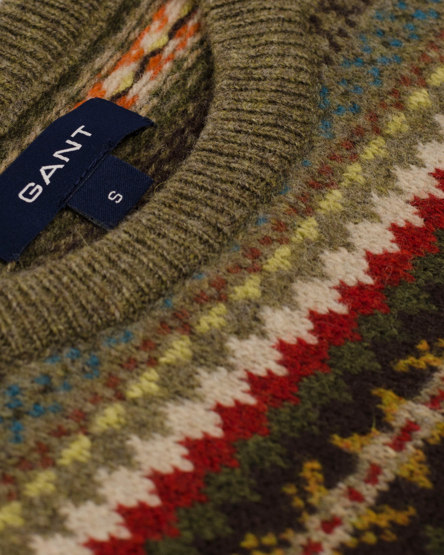 Heren | Truien | GANT | Lambswool Jaquard Crew Multicolor