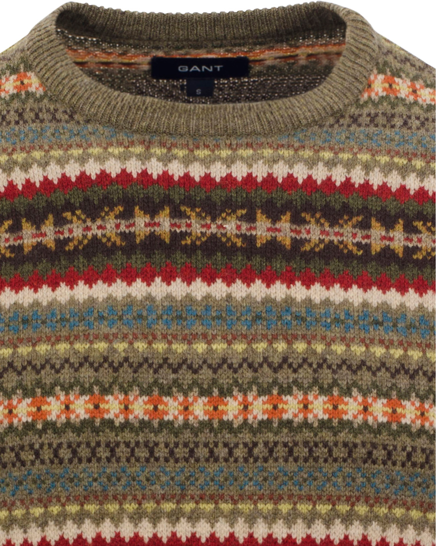 Heren | Truien | GANT | Lambswool Jaquard Crew Multicolor