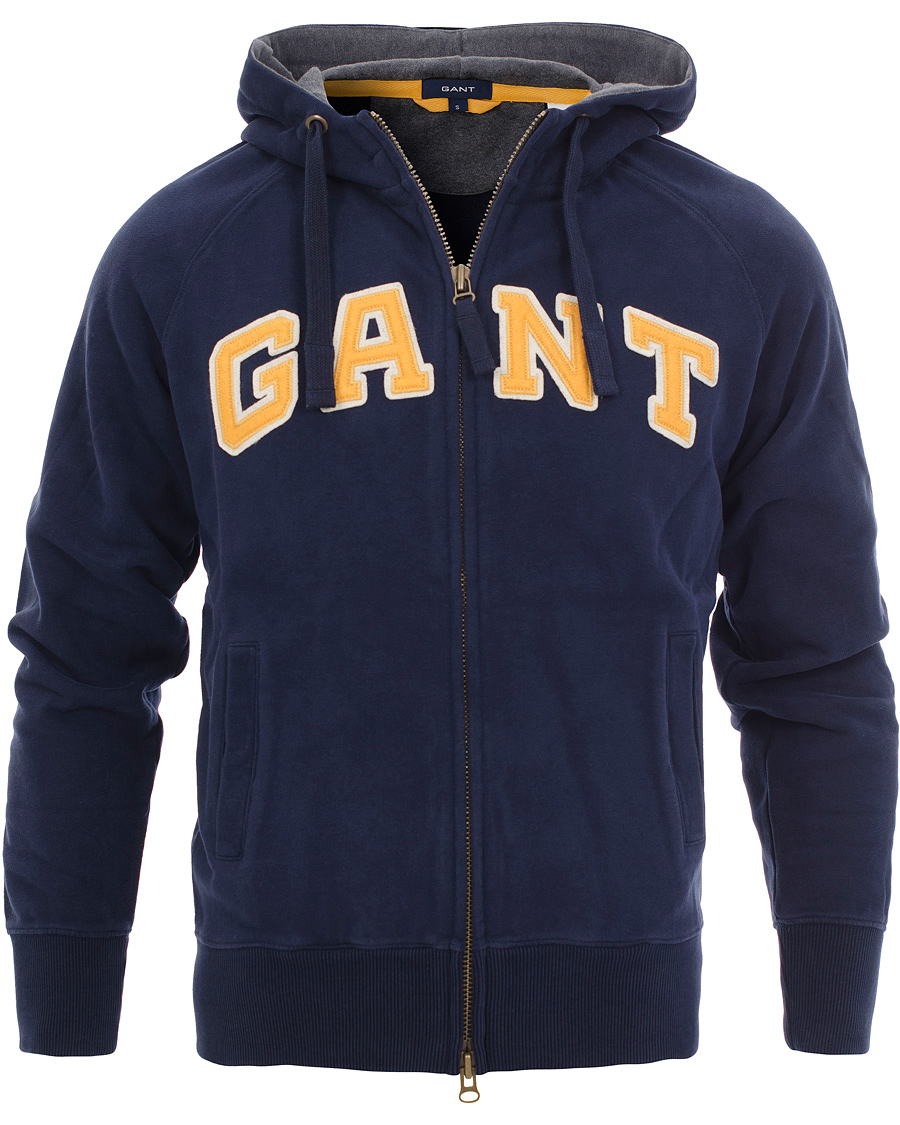 Heren | Truien | GANT | Full-Zip Hood Sweat Evening Blue