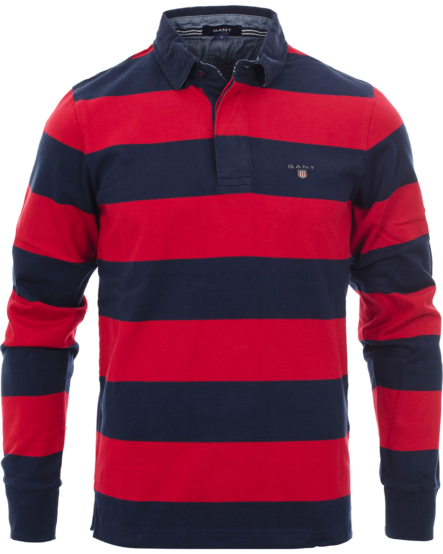 Heren | Truien | GANT | Barstripe Heavy Rugger Cranberry Red