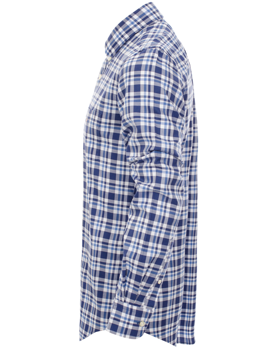 Heren | Overhemden | GANT | Classic Twill Check Regular Fit Shirt Bright Blue