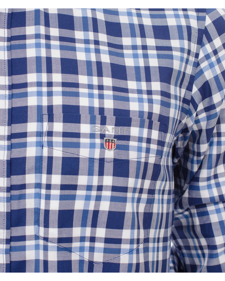 Heren | Overhemden | GANT | Classic Twill Check Regular Fit Shirt Bright Blue