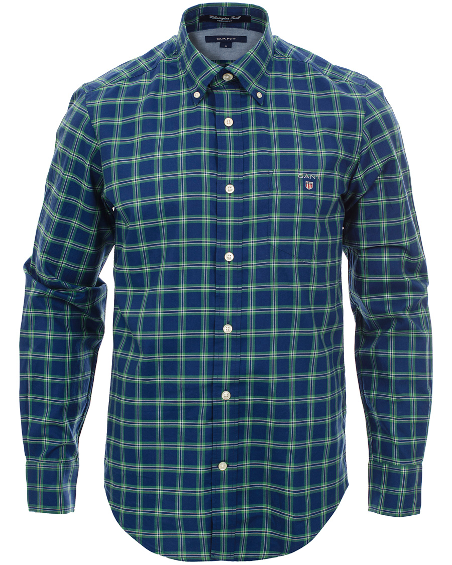 Heren | Overhemden | GANT | Wilmington Twill Check Regular Fit Shirt Bottle Green