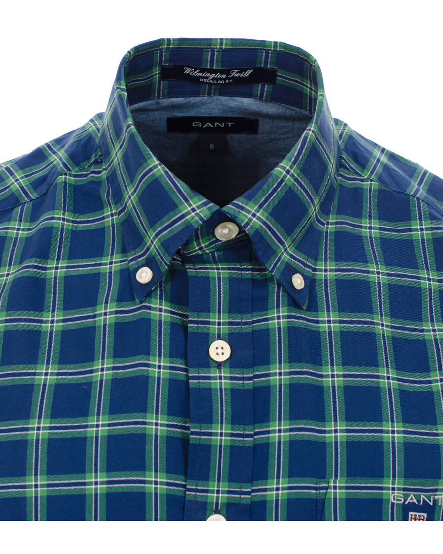 Heren | Overhemden | GANT | Wilmington Twill Check Regular Fit Shirt Bottle Green
