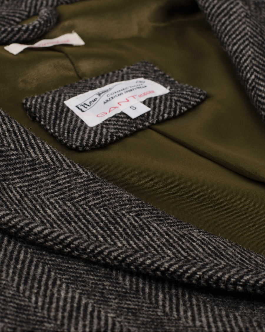 Heren | Jassen | GANT Rugger | The Herringbone Long Jacket Antracite Grey
