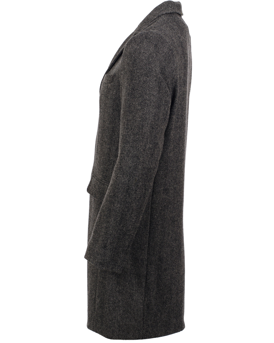 Heren | Jassen | GANT Rugger | The Herringbone Long Jacket Antracite Grey