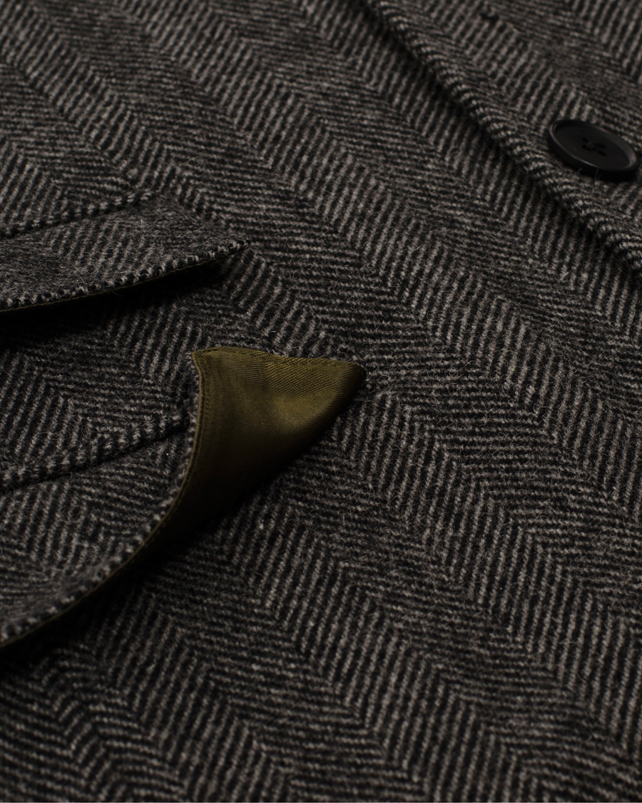 Heren | Jassen | GANT Rugger | The Herringbone Long Jacket Antracite Grey