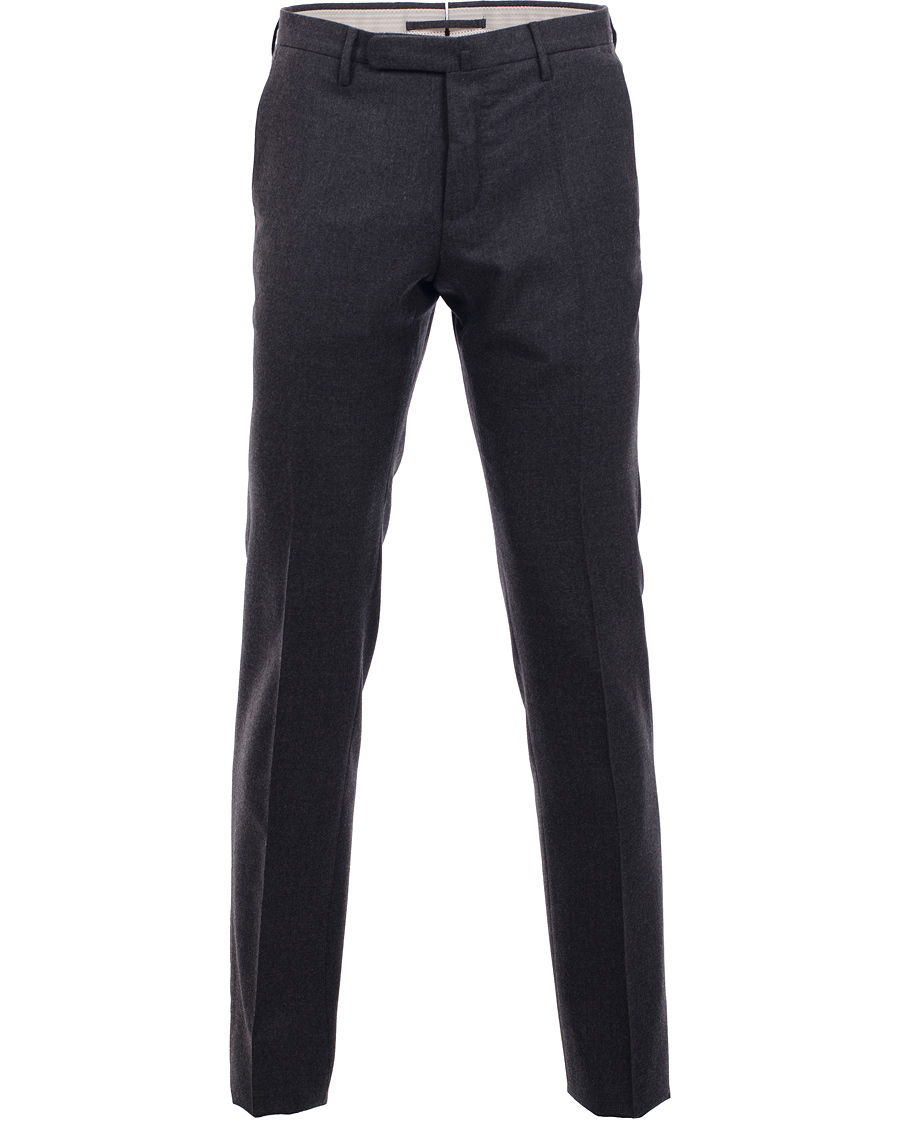 Heren | Broeken | Incotex | Super 100's Flanell Trousers Dark Grey