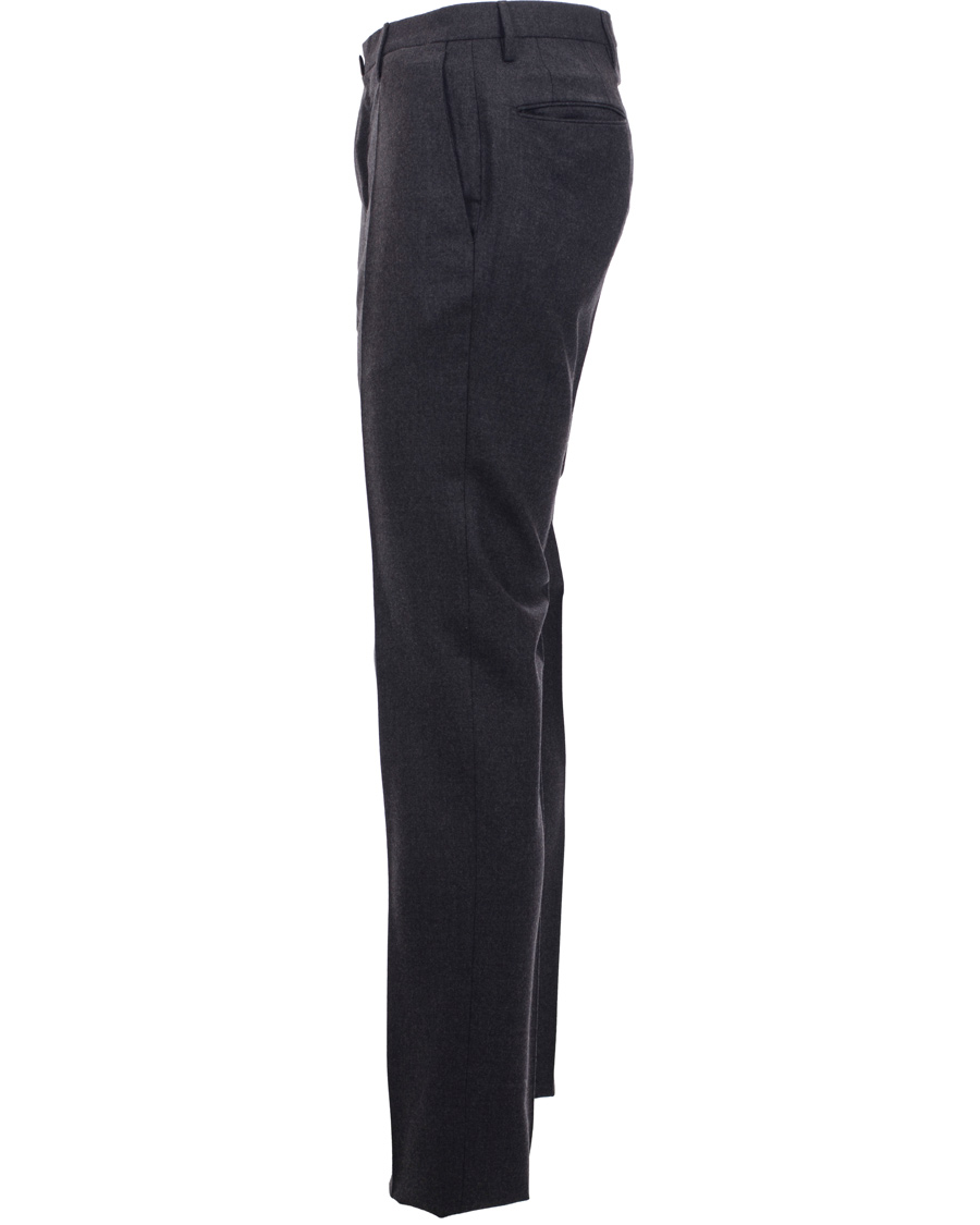Heren | Broeken | Incotex | Super 100's Flanell Trousers Dark Grey