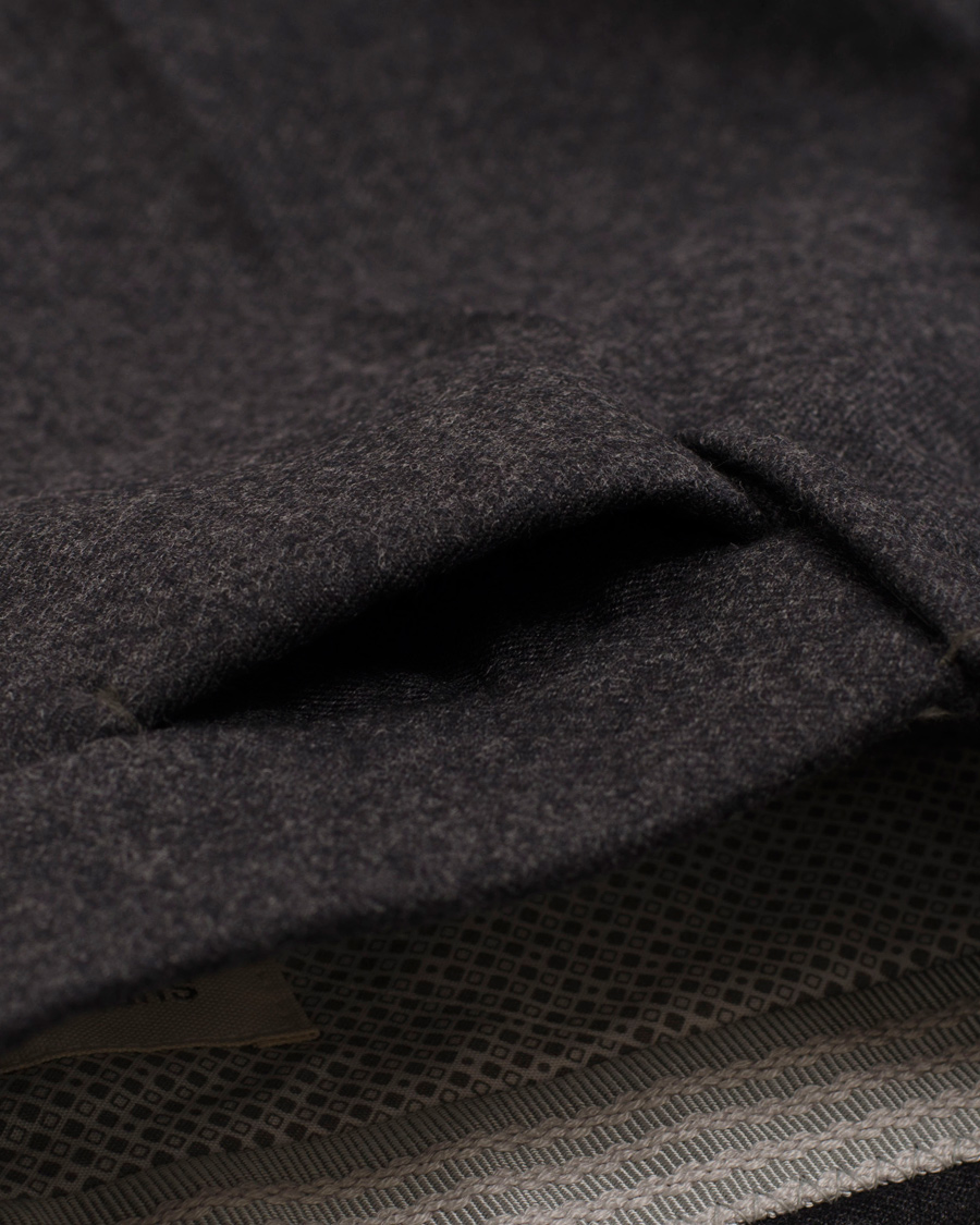 Heren | Broeken | Incotex | Super 100's Flanell Trousers Dark Grey