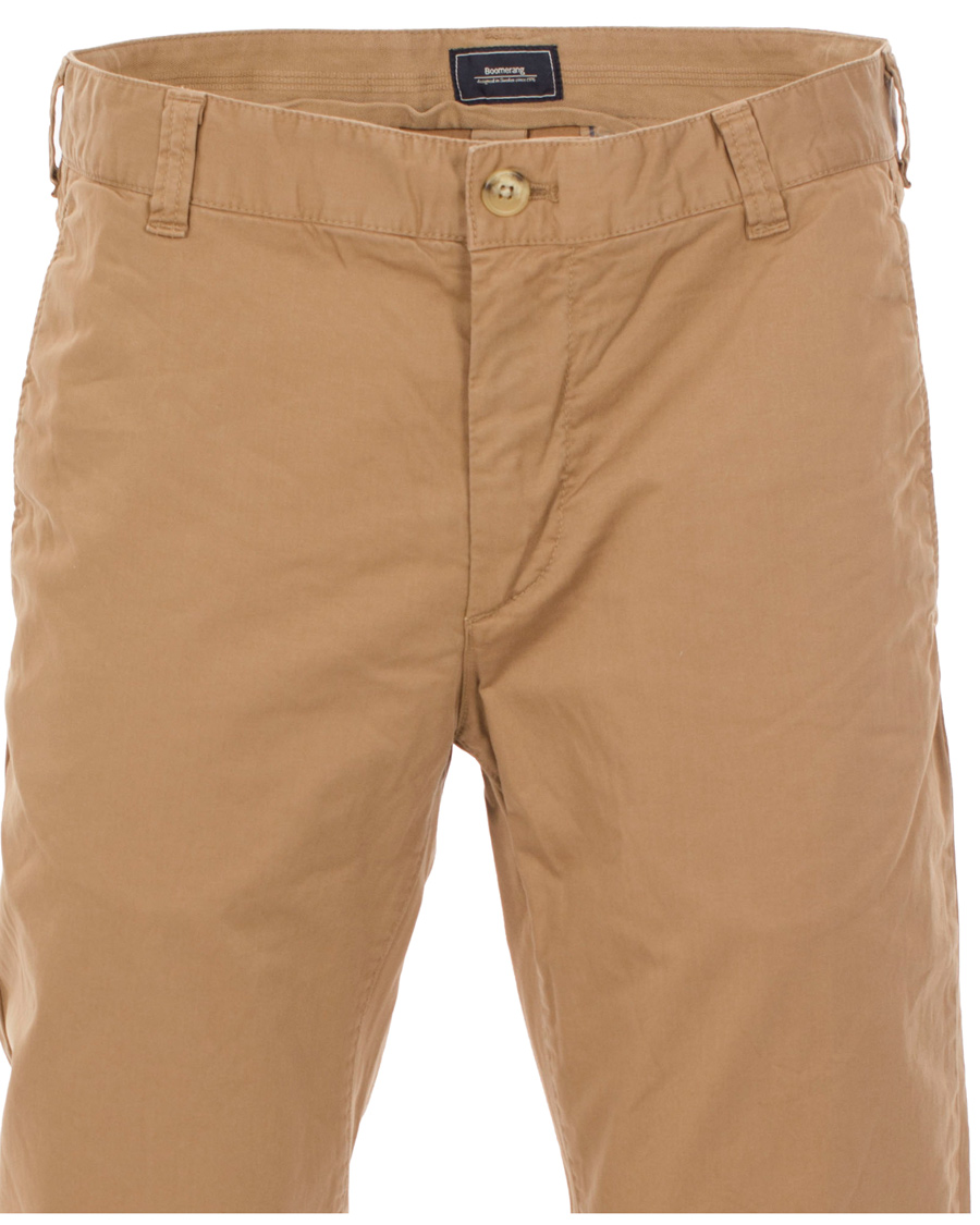 Heren | Broeken | Boomerang | Steve Satin Cotton Chinos Teak Brown