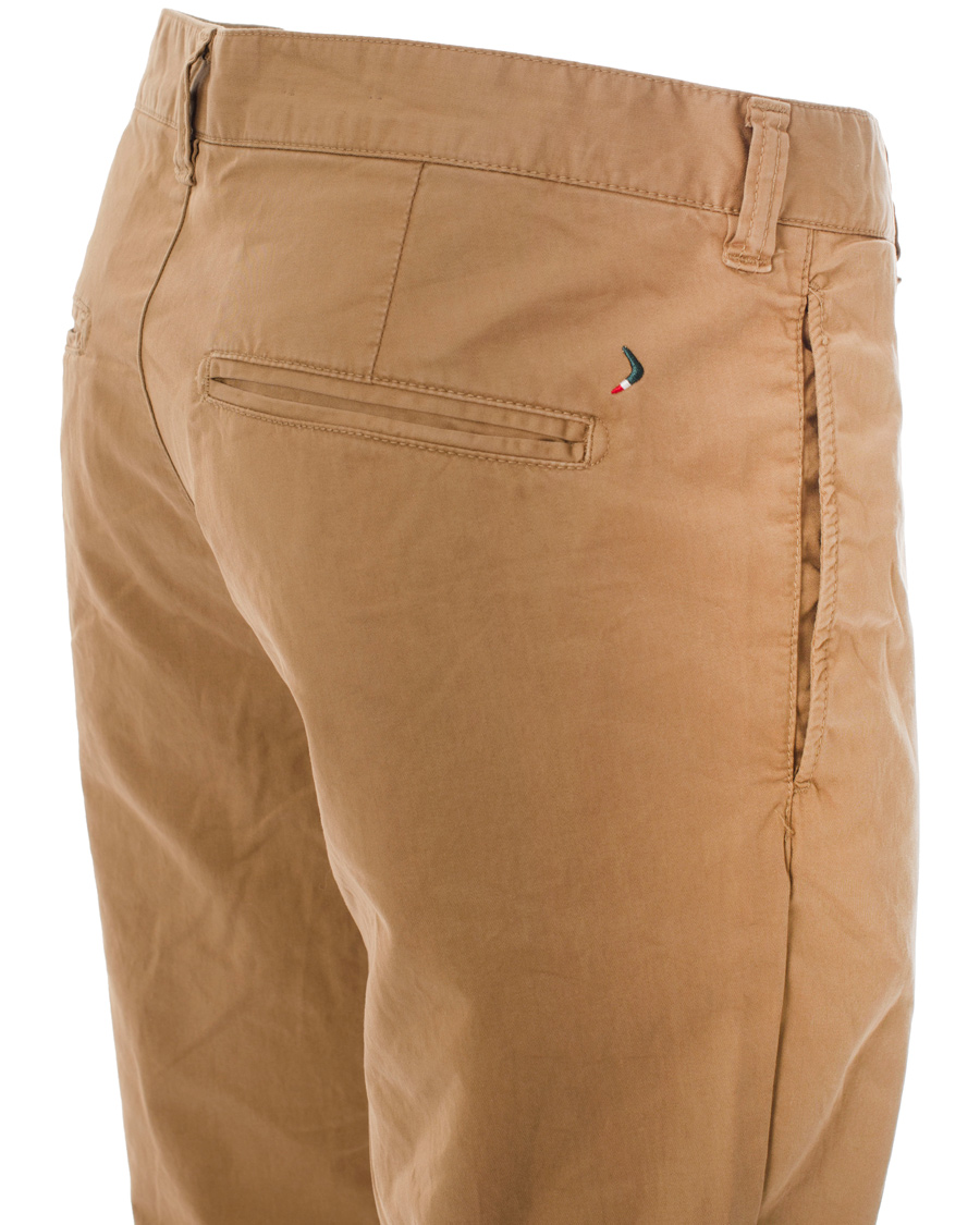 Heren | Broeken | Boomerang | Steve Satin Cotton Chinos Teak Brown