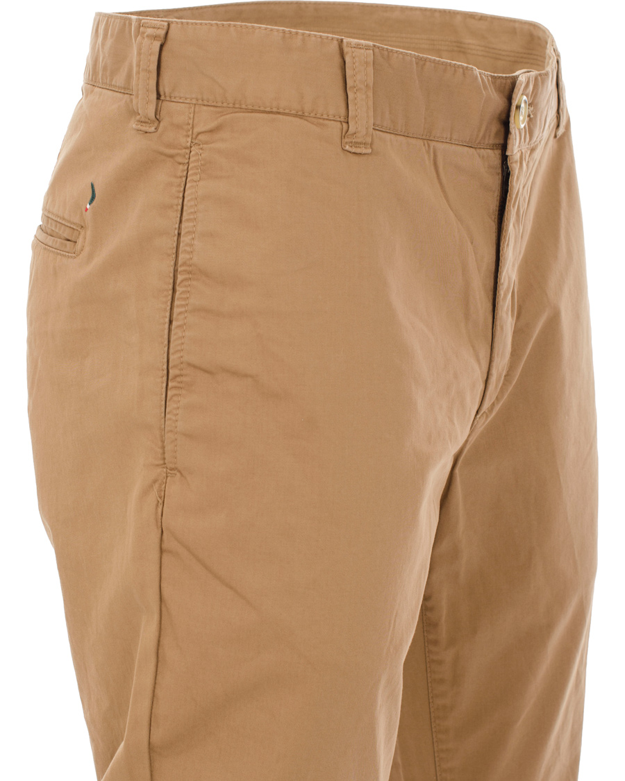 Heren | Broeken | Boomerang | Steve Satin Cotton Chinos Teak Brown