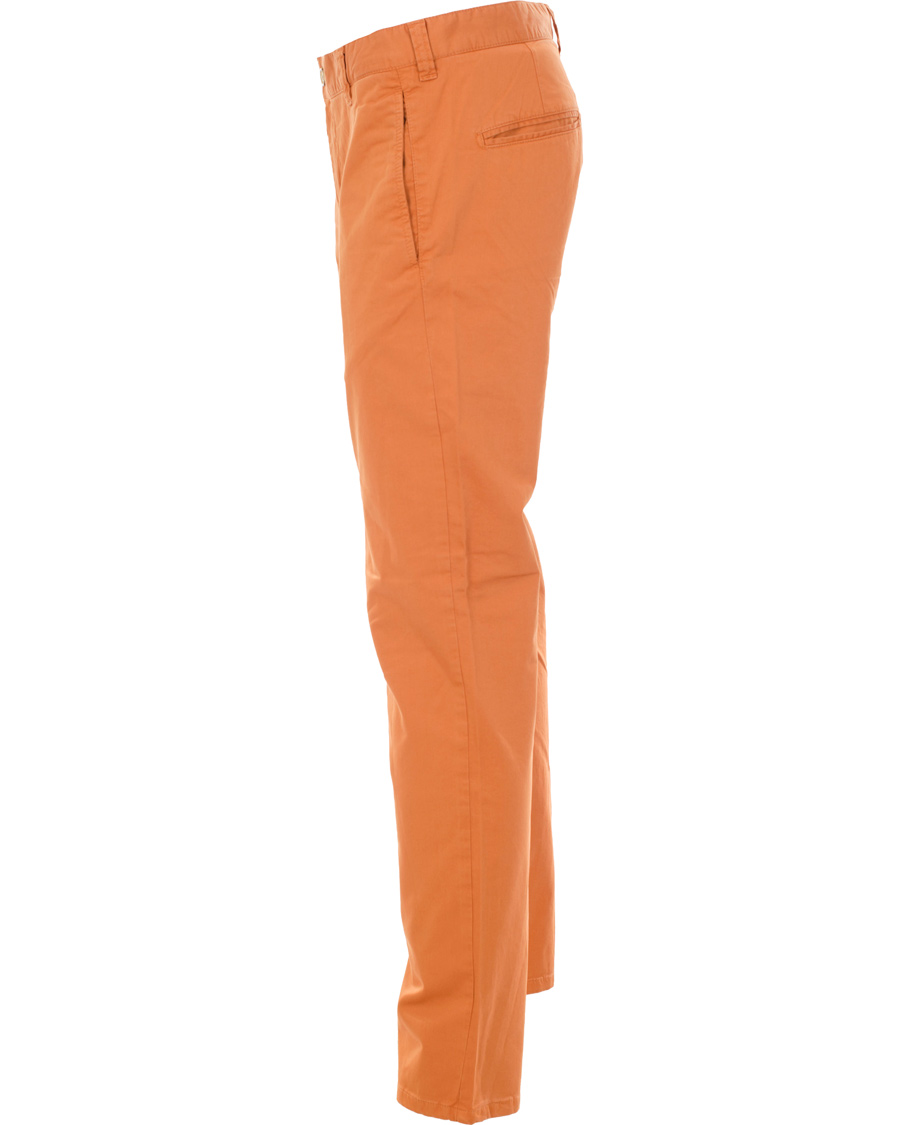 Heren | Broeken | Boomerang | Steve Satin Cotton Chinos Amber Orange