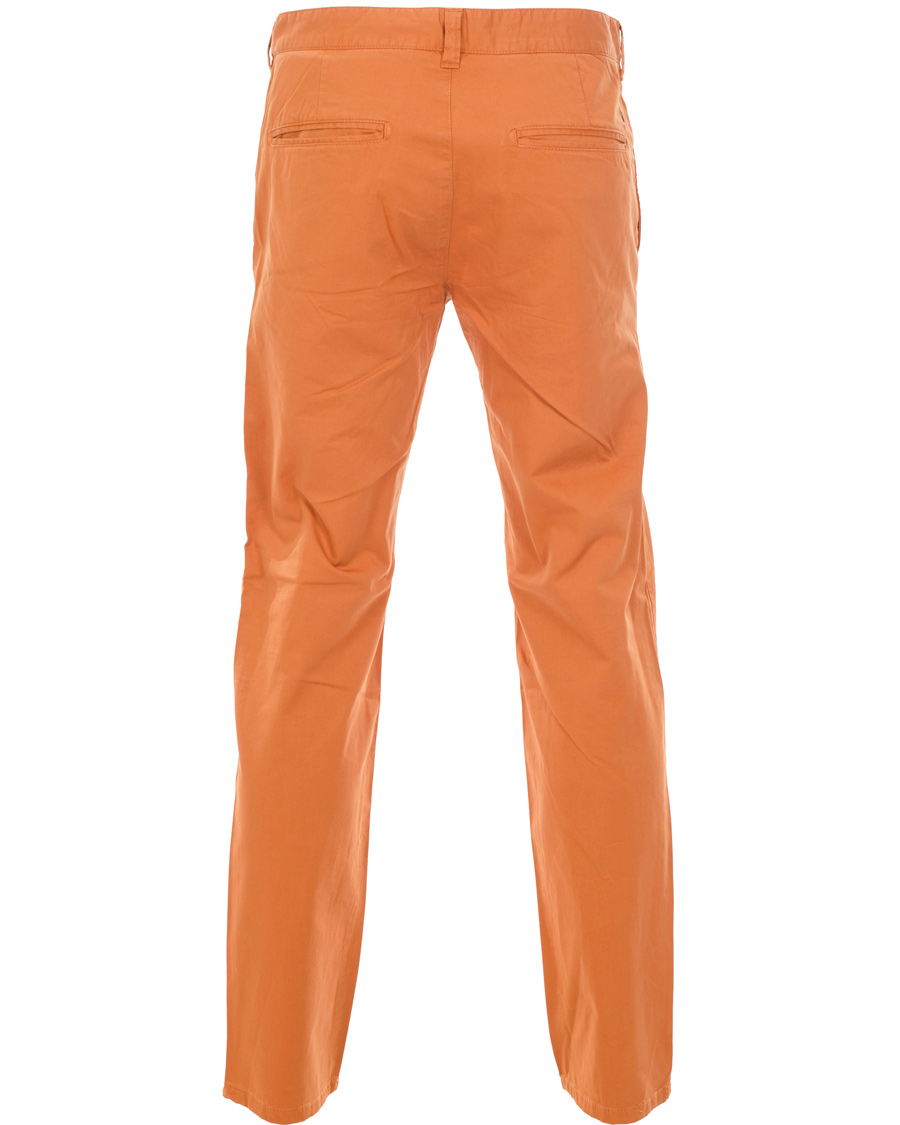 Heren | Broeken | Boomerang | Steve Satin Cotton Chinos Amber Orange