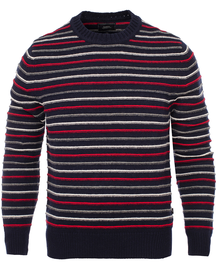 Heren | Truien | Boomerang | Bo Structure Stripe Sweater Navy