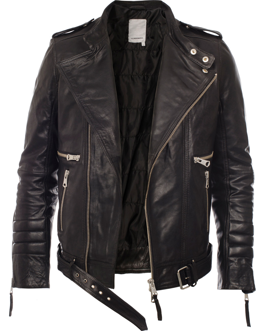 Heren | Jassen | J.Lindeberg | Tyrone Sleek Leather Jacket Black