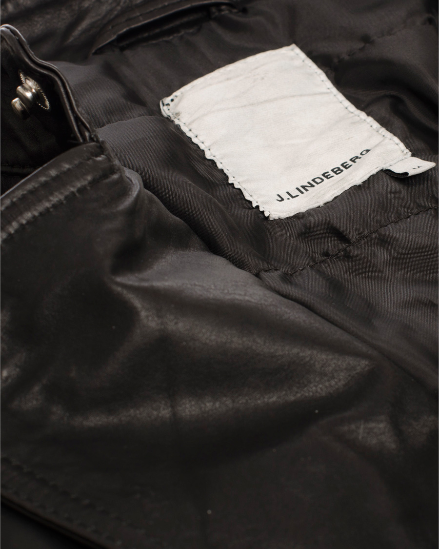 Heren | Jassen | J.Lindeberg | Tyrone Sleek Leather Jacket Black