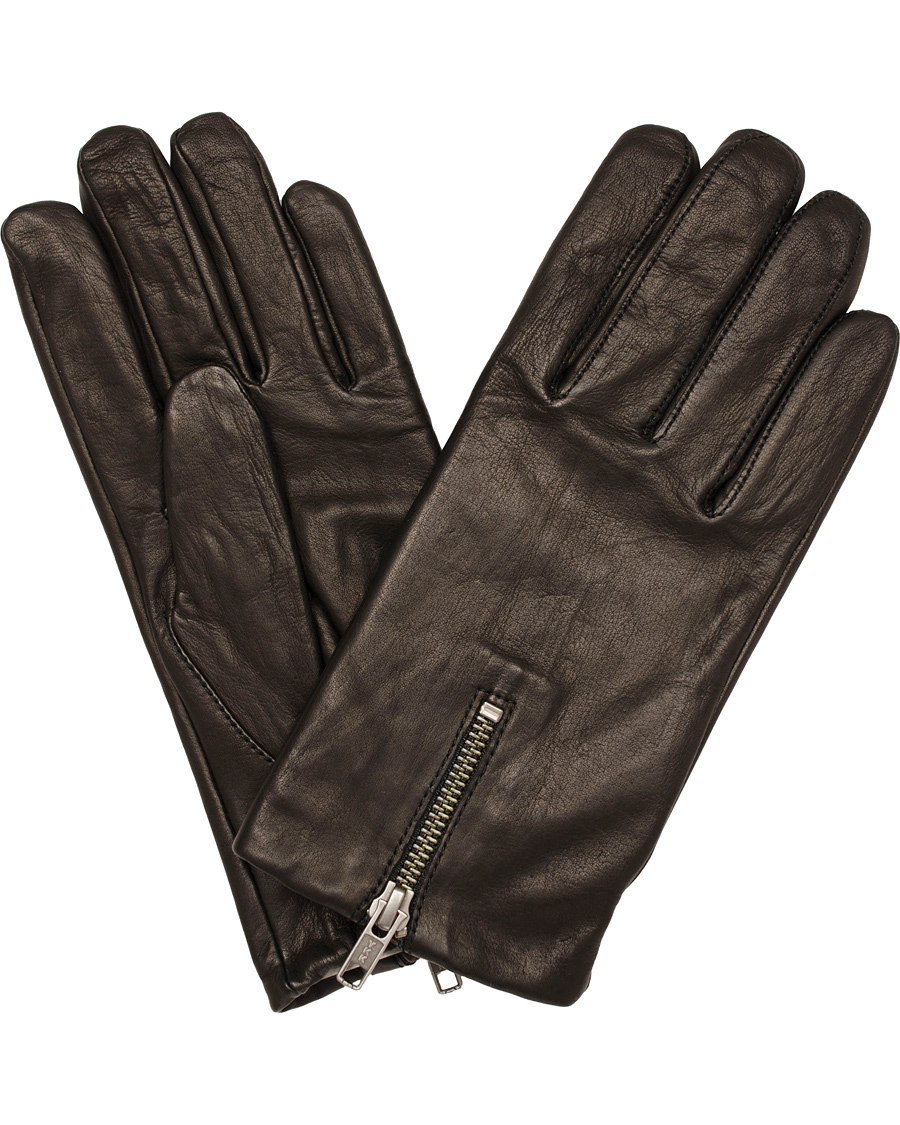 Heren | Filippa K Zip Leather Glove Black | Filippa K | Zip Leather Glove Black