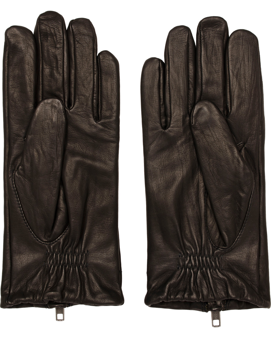 Heren | Filippa K Zip Leather Glove Black | Filippa K | Zip Leather Glove Black