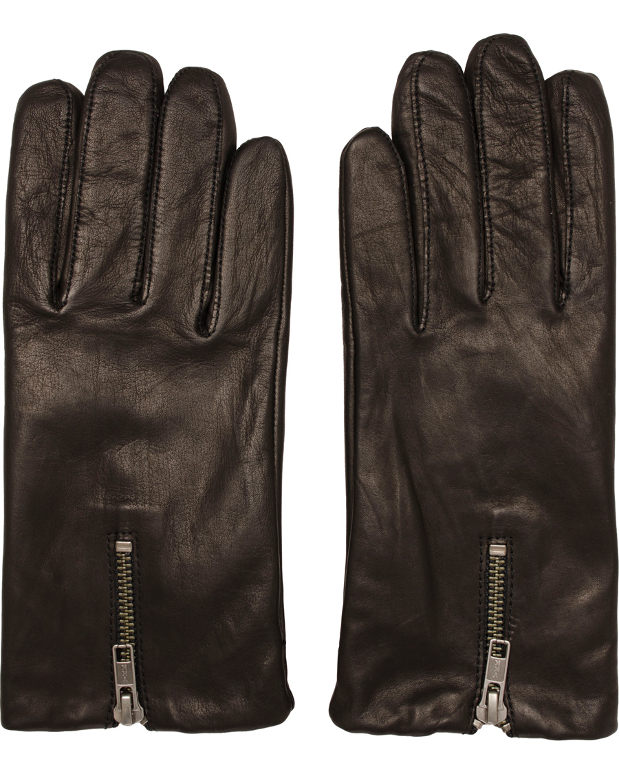 Heren | Filippa K Zip Leather Glove Black | Filippa K | Zip Leather Glove Black