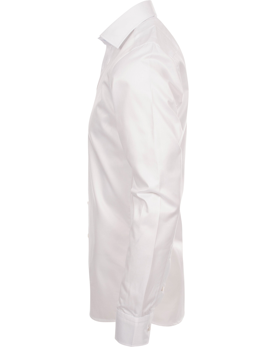 Heren | Overhemden | Stenströms | Slimline Pin Point Oxford Contrast Shirt White Dot