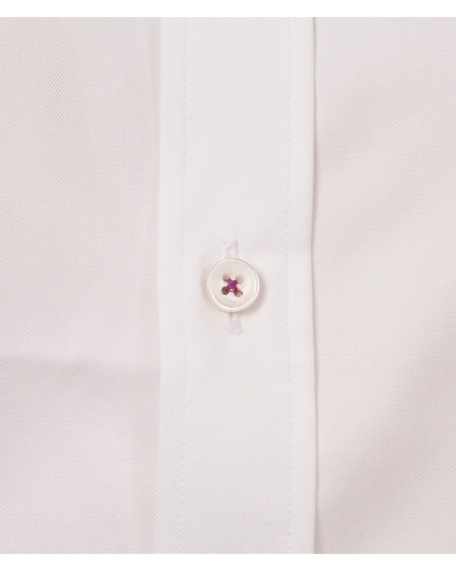 Heren | Overhemden | Stenströms | Slimline Pin Point Oxford Contrast Shirt White Dot