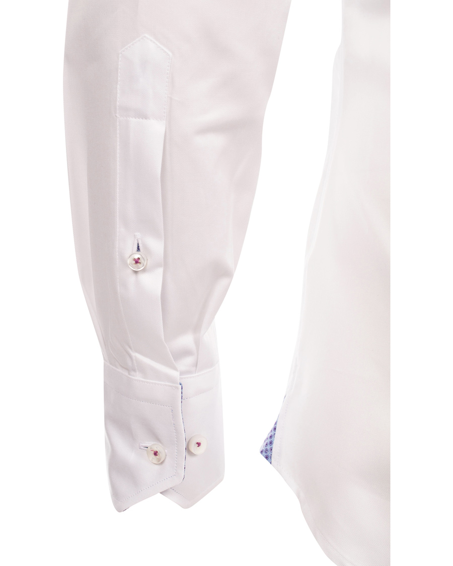 Heren | Overhemden | Stenströms | Slimline Pin Point Oxford Contrast Shirt White Dot