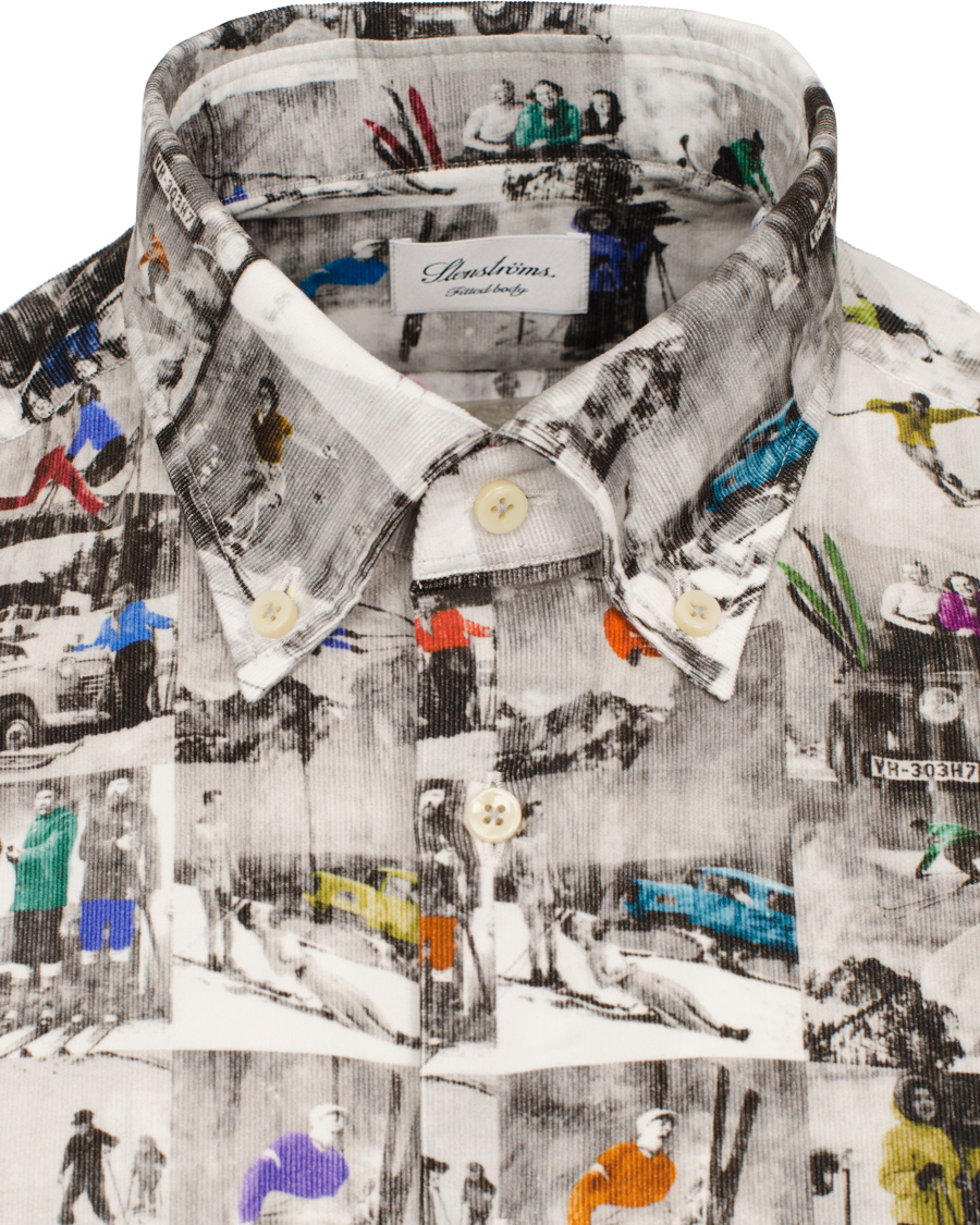 Heren | Overhemden | Stenströms | Fitted Body Baby Cord Shirt After Ski