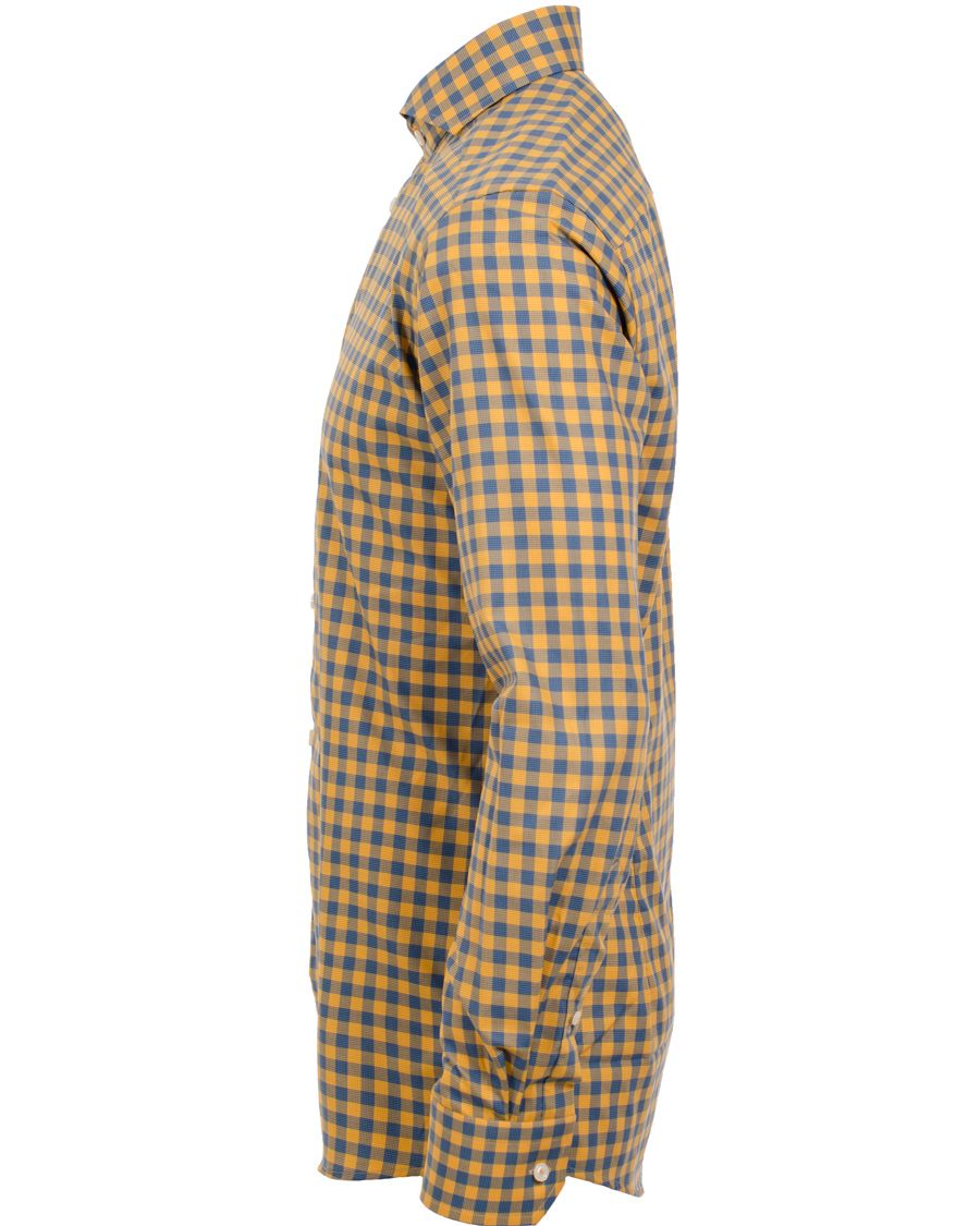 Heren | Overhemden | Eton | Slim Fit Shirt Red Ribbon Check Mustard Yellow