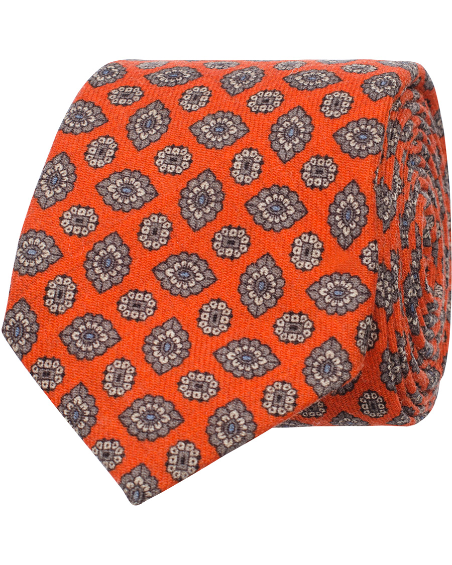 Heren | Eton Flower Tie 7 cm Mulit/Orange | Eton | Flower Tie 7 cm Mulit/Orange