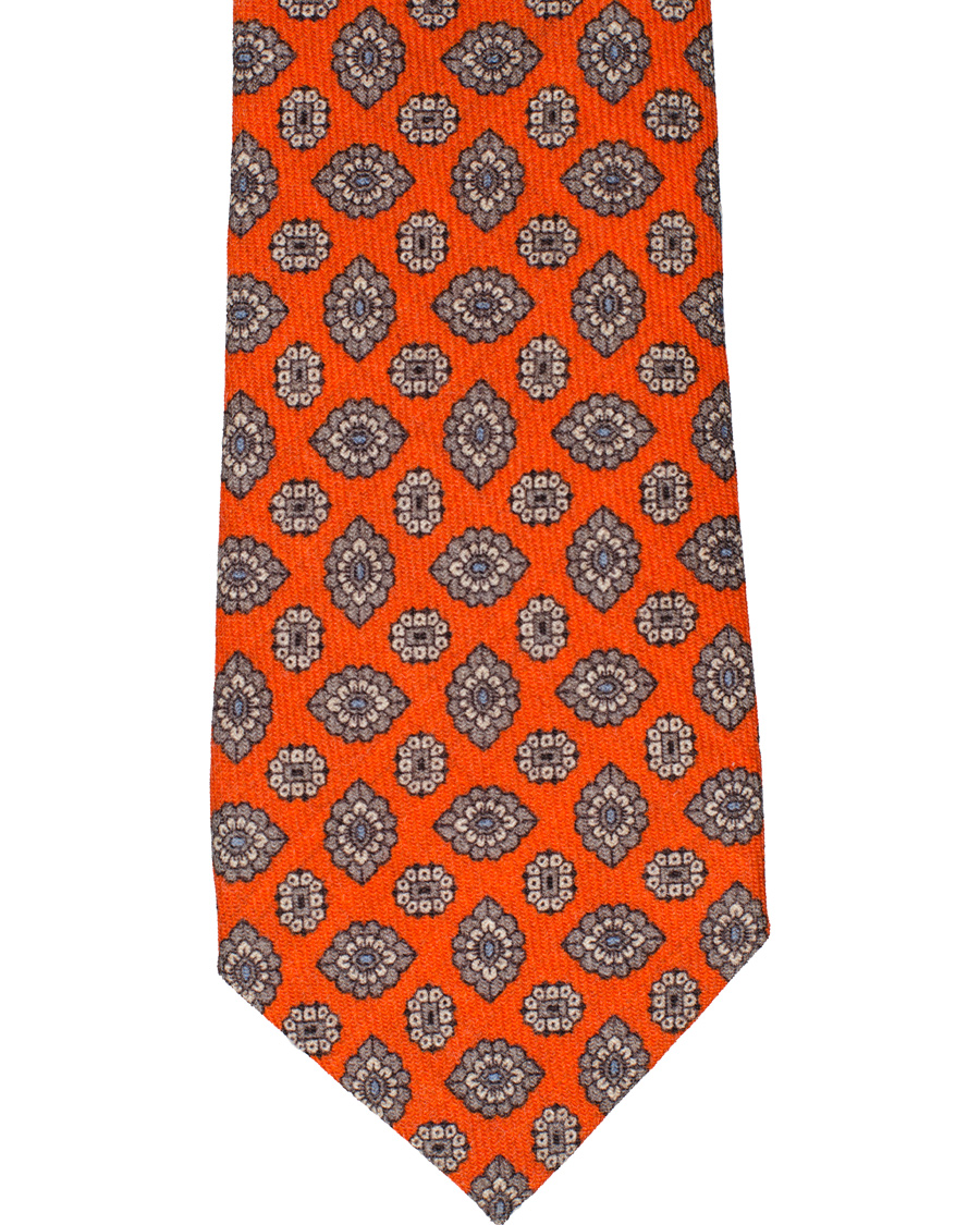 Heren | Eton Flower Tie 7 cm Mulit/Orange | Eton | Flower Tie 7 cm Mulit/Orange