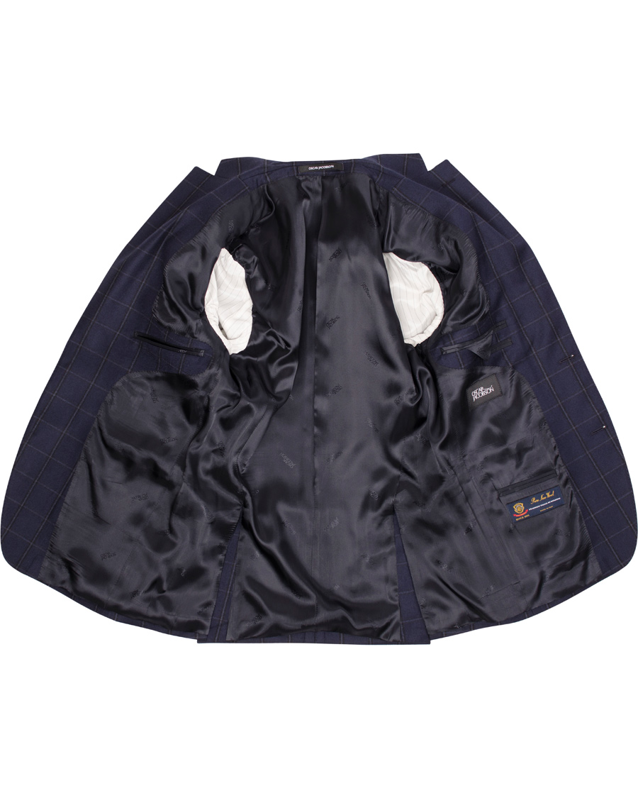 Heren | Pakken | Oscar Jacobson | Edmund Window Pane Suit Navy