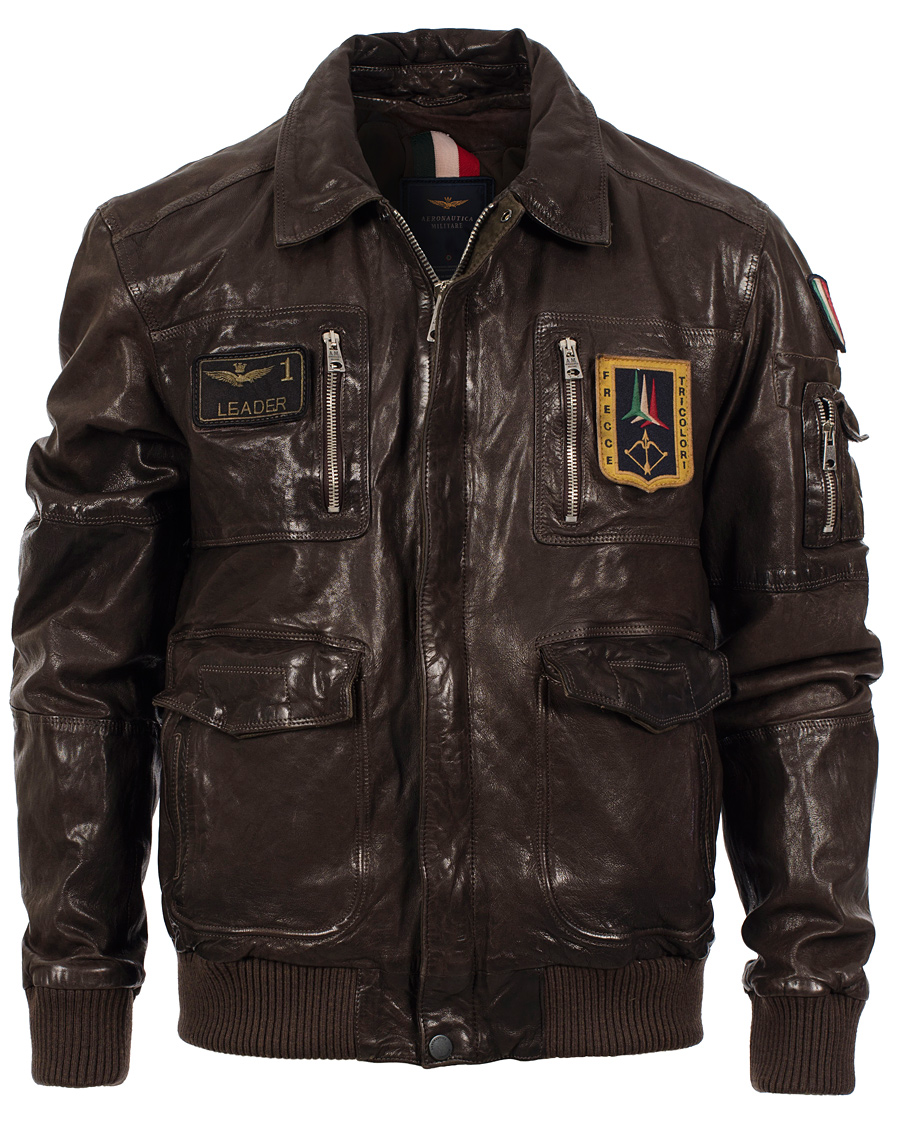 Heren | Jassen | Aeronautica Militare | Pilot Uomo Leather Jacket Brown