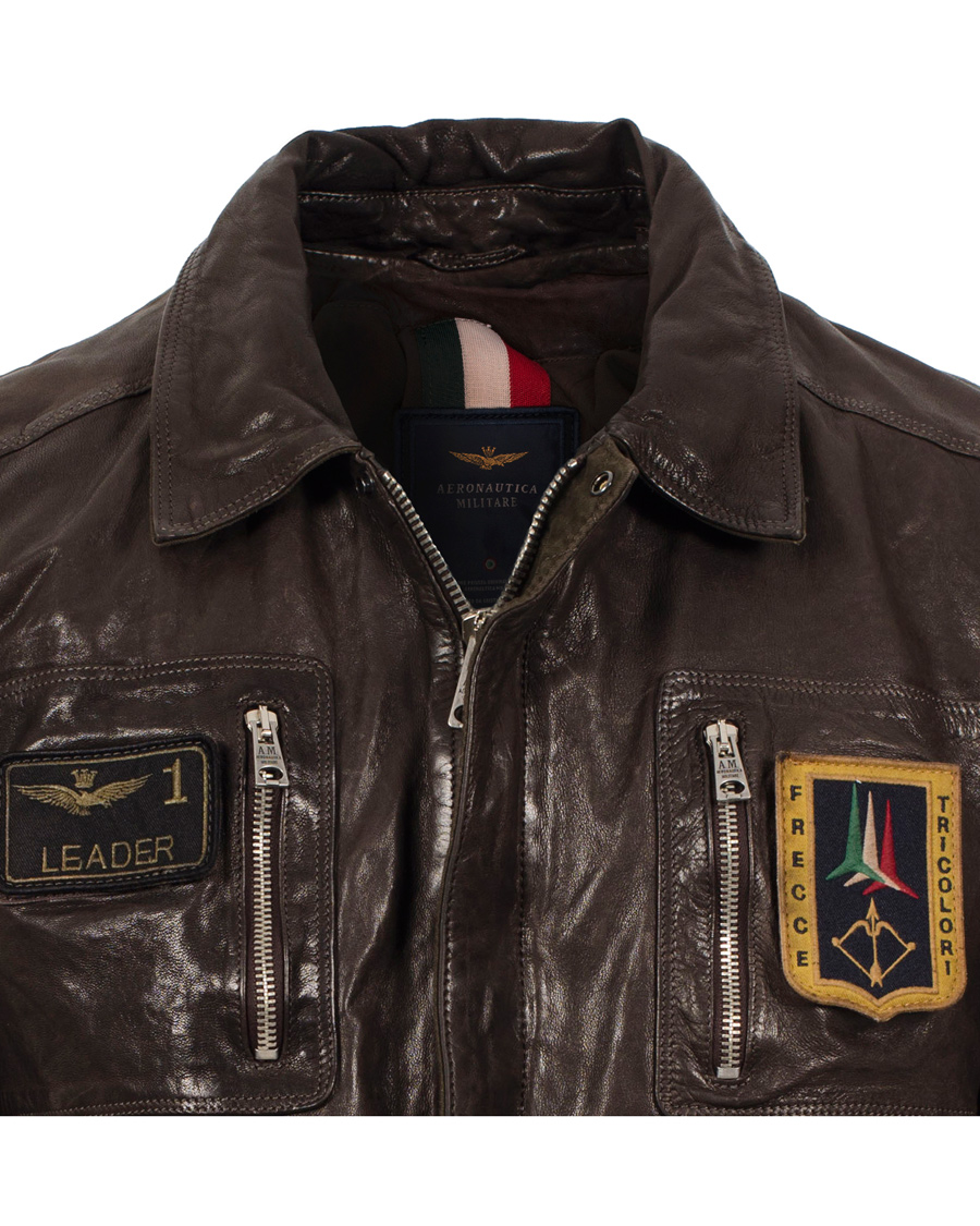 Heren | Jassen | Aeronautica Militare | Pilot Uomo Leather Jacket Brown