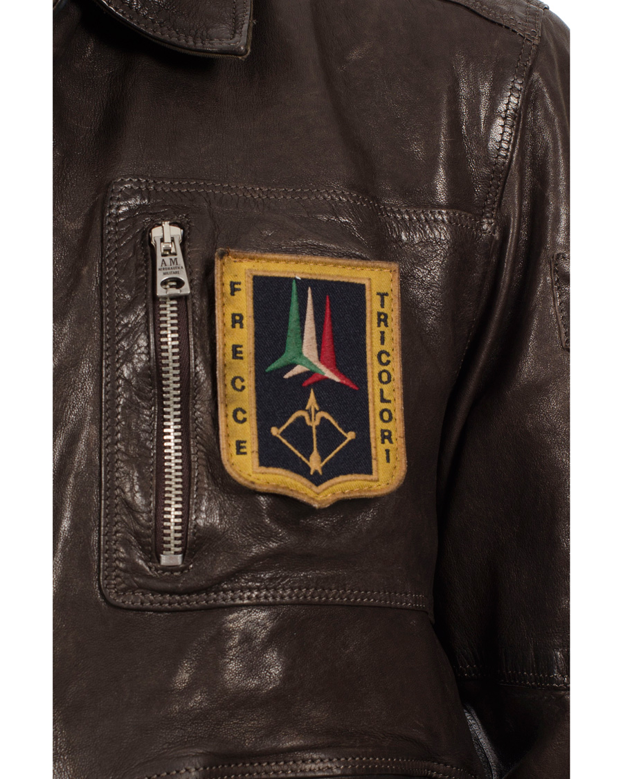 Heren | Jassen | Aeronautica Militare | Pilot Uomo Leather Jacket Brown